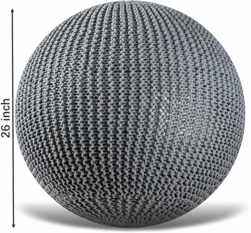 ART pinecone Yoga Ball Cover - Handmade Cotton Cover for Exercise, Birthing & Stability Ball (65 cm/26" Stone Grey) - Image 5